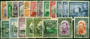 Cyprus 1938-51 Set of 20 SG151-163 Fine Used