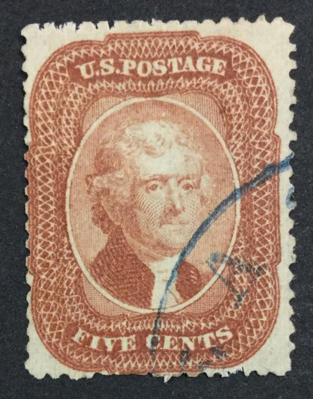 US #27 BRICK RED USED $1,600 LOT #343