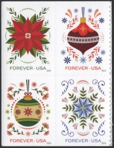 NEW ISSUE (Forever) Holiday Joy Block of Four (2024) SA