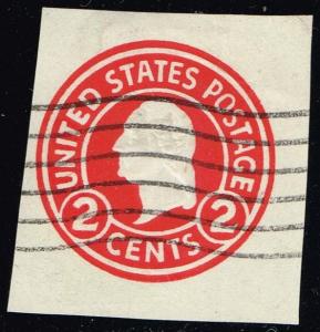 US #U429 George Washington; Used Cut Square