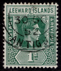 LEEWARD ISLANDS GVI SG100, 1d blue-green, FINE USED.