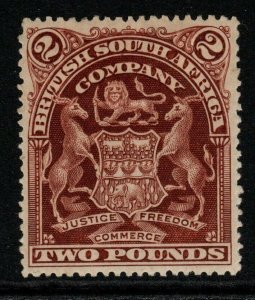 RHODESIA SG91 1908 £2 BROWN MTD MINT