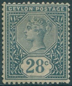 Ceylon 1886 SG199 28c slate QV MH (amd)