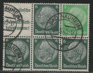 Germany Scott # 419 (4), 418, label A14.1, used, se-tenant, Mi# W82