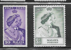 Malaya -Johore #128-29 MNH 1948 Silver Wedding