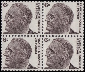 US 1284 Franklin D Roosevelt 6c block 4 MNH 1966