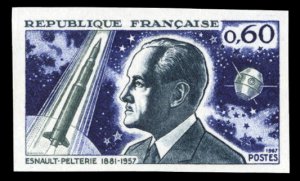 France, 1950-Present #1184 (YT 1526) Cat€76, 1967 Esnault-Pelterie, imperf....