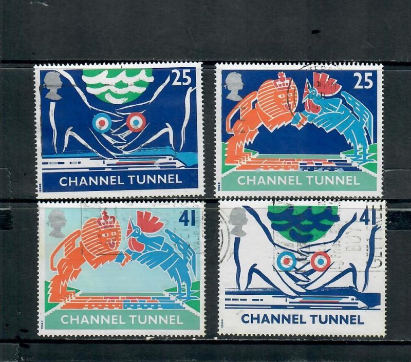 G.B 1994 COMMEMORATIVES  SET CHANNEL TUNNEL ISSUE USED  h 231122