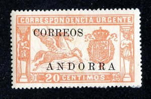 1928 Spanish Andorra Sc # E2 mnlh* cv. $55 ( 2493 WX )