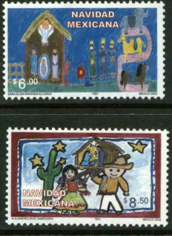 MEXICO 2304-2305, CHRISTMAS HOLIDAYS, 2002. MINT, NH. VF.