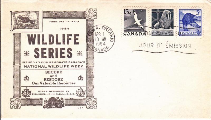 Canada # 335-336 & 343, First Day Cover