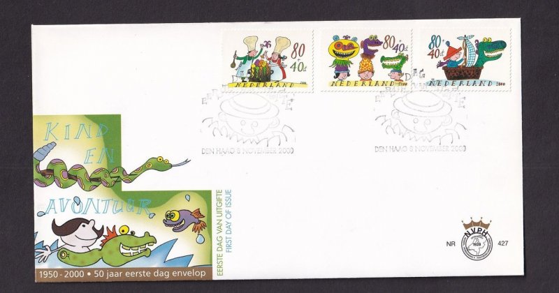 Netherlands #B721-B723  FDC 2000  nr 427  child welfare