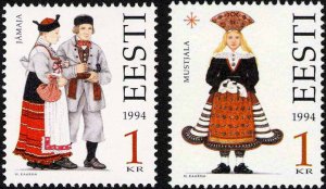 Estonia 1994 #276-7 MNH. Costumes