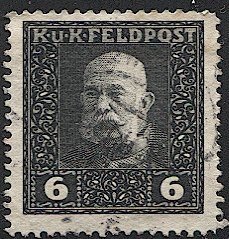 AUSTRIA 1915 MILITARY STAMPS Sc M26  6h, Used VF