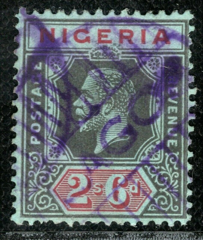 NIGERIA KGV Stamp SG.9 2s/6d High Value (1914) *LAGOS* Violet Postmark LBLUE21