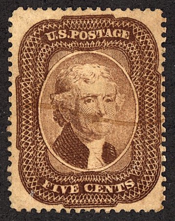 U.S. #29 Used Light Pen Cancel Regummed to look OG