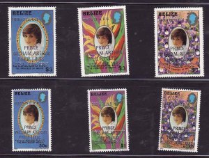 Belize-Sc#628-33- id9-unused NH set-Royal Birth-Princess Diana-Prince William-