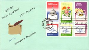 #1805-10 Letter Writing Ginny FDC