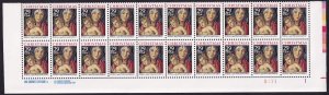 Scott #2710 Madonna & Child (Bellini) Plate Block of 20 Stamps - MNH PC#5