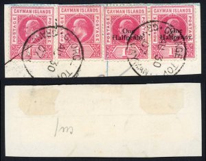 Cayman Is SG17 One Halfpenny on 1d Provisionals PAIR FDC Pmk (30 AU 1907)