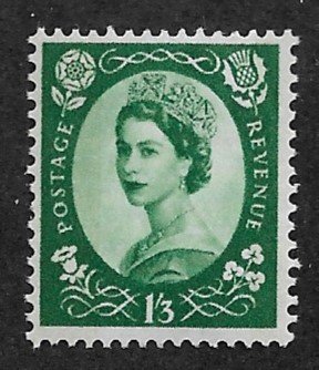 1956 Great Britain 332 Queen Elizabeth 1sh3p MNH WM308