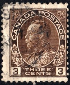 Canada SC#108 3c King George V Single (1918) Used