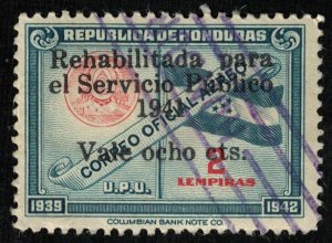 1939, Airmail - Seal & Flag, Honduras 2c, Oficia (RT-255)