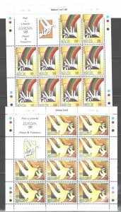 MALTA 1995 EUROPE #857-858 1SET=$1.15(1 TAB=+1.00) / 2 FULL SHEETS=$9.75