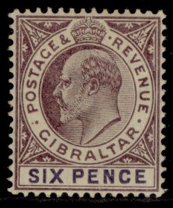 GIBRALTAR EDVII SG50, 6d dull purple & violet, M MINT. Cat £40.