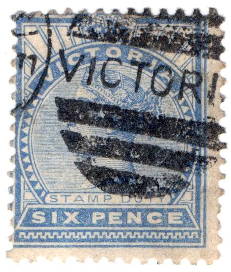 (I.B) Australia - Victoria Revenue : Stamp Duty 6d (postal)