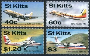 St Kitts 206-209, MNH. Michel 209-212. Visiting Aircraft, 1987.