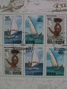 KOREA STAMP 1992  RICCIONE'92  YACHTS SAILING - CTO- NH S/S SHEET- #2  VERY RARE