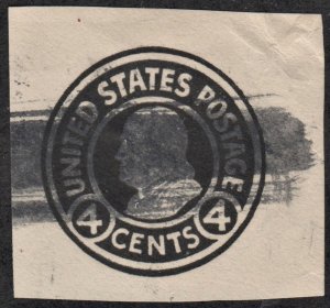 SC#U440 4¢ Franklin Cut Square (1916) Used