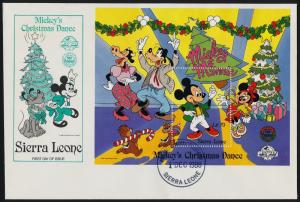 Sierra Leone 1010-12 on FDC's Disney, Christmas, Dance