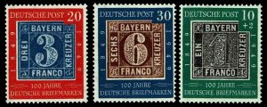 1949 GDR #667-68 & B309 Cent. of Postage Stamps - OGNH - VF - CV$103.00 (E#1793)