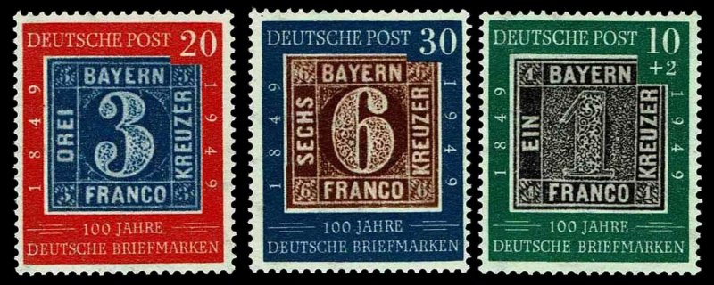 1949 GDR #667-68 & B309 Cent. of Postage Stamps - OGNH - VF - CV$103.00 (E#1793)