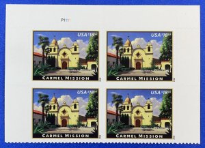 4650 CARMEL MISSION Plate Block of 4 US Express Mail $18.95 Stamps MNH 2012