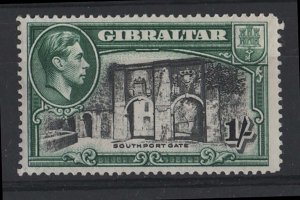 Gibraltar 1938 1s black & green, perf 14, sg127 fine mint cat £45