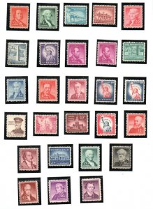 US #1030 // 1052 VF OG NH/H/Hr, mint singles set, lovely colors! SEE PHOTO 