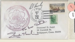 1963 Senator Edward Kennedy on USS Bainbridge DLG-25 cover (53439)