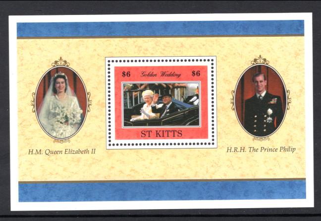 St Kitts 429 Queen Elizabeth II Golden Wedding Souvenir Sheet MNH VF