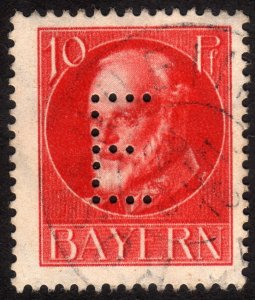 1914, Germany Bavaria 10pfg, Used, Mi D14