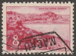 Macao, stamp, Scott#327,  used, hinged,  8 A,  red