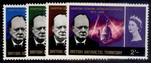 BRITISH ANTARCTIC TERRITORY QEII SG16-19, 1966 Churchill set, NH MINT. Cat £28.