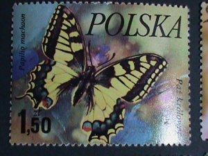 POLAND STAMP- COLORFUL BEAUTIFUL LOVELY BUTTERFLY JUMBO LARGE CTO STAMPS-VF