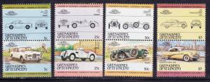 St. Vincent Grenadines # 441 /453, Automobile Pairs Mint NH.