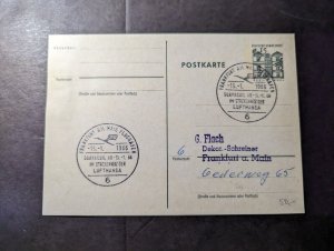 1966 Germany Postcard Cover Frankfurt am Main Round Trip Guyaquil Lufthansa