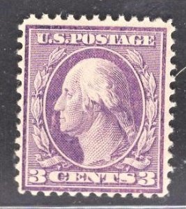 US Stamp #376 3c Deep Violet Washington  MINT HINGED OG SCV $18.00