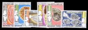 Tunisia #809A-809F Cat$23.80, 1982 Fossils, complete set, never hinged