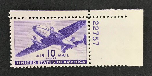 US #C27 Mint VF-XF NH OG. SET of Plate #22757 Corner Singles. Pristine.  12930